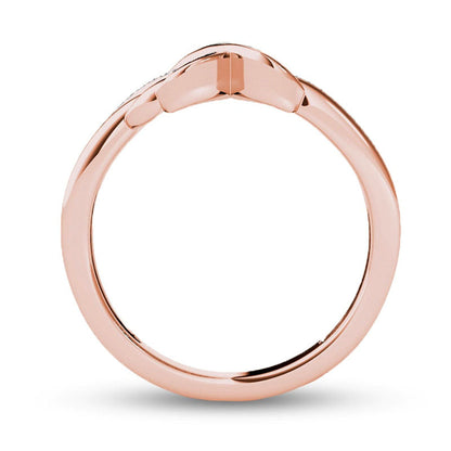 0.07 CT. T.W. Natural Diamond X Ring in Solid 10K Rose Gold