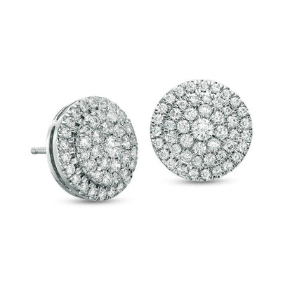 1 CT. T.W. Diamond Frame Stud Earrings in 10K White Gold