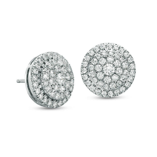 1 CT. T.W. Diamond Frame Stud Earrings in 10K White Gold