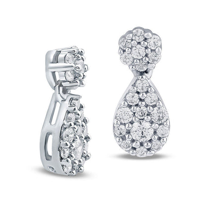 0.5 CT. T.W. Composite Diamond Teardrop Earrings in 10K White Gold