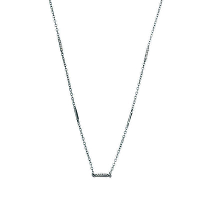0.1 CT. T.W. Natural Diamond Bar Chain Necklace in Sterling Silver - 18