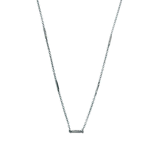 0.1 CT. T.W. Natural Diamond Bar Chain Necklace in Sterling Silver - 18