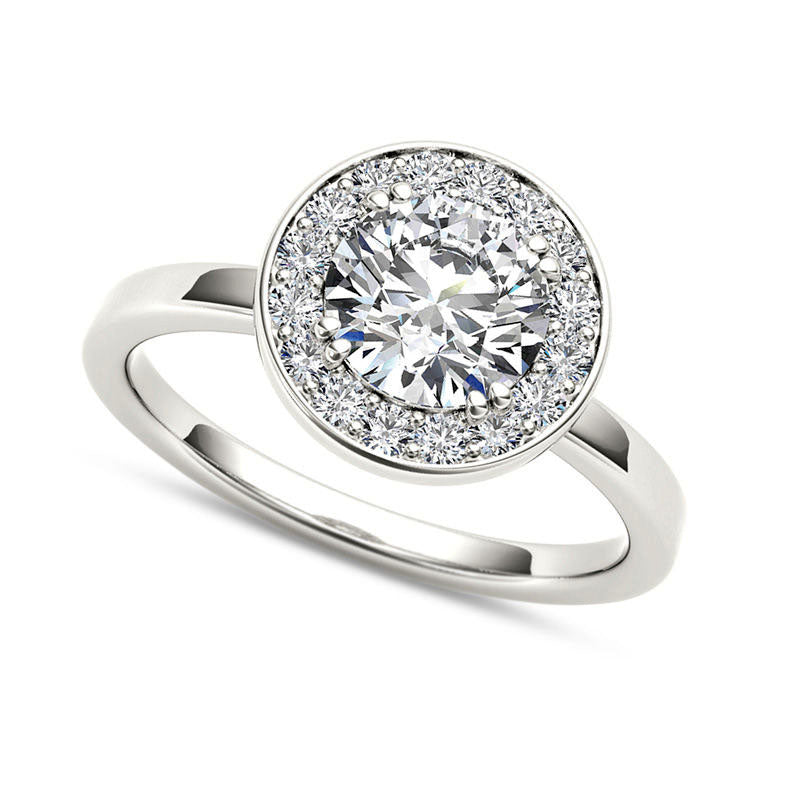 1.0 CT. T.W. Natural Diamond Frame Engagement Ring in Solid 14K White Gold