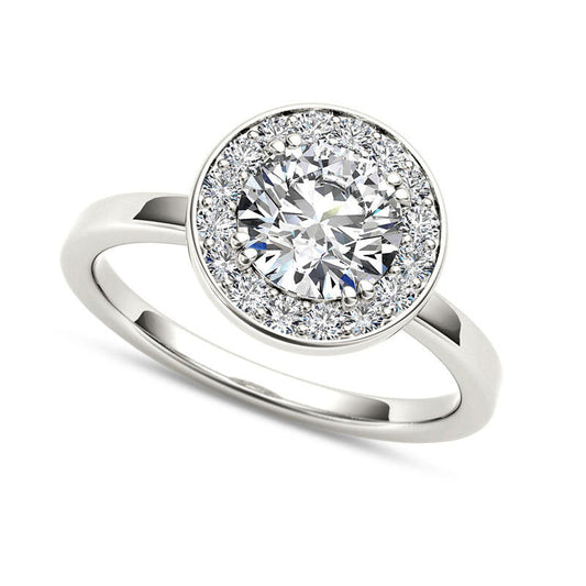 1.0 CT. T.W. Natural Diamond Frame Engagement Ring in Solid 14K White Gold