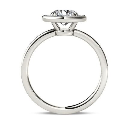 1.0 CT. T.W. Natural Diamond Frame Engagement Ring in Solid 14K White Gold
