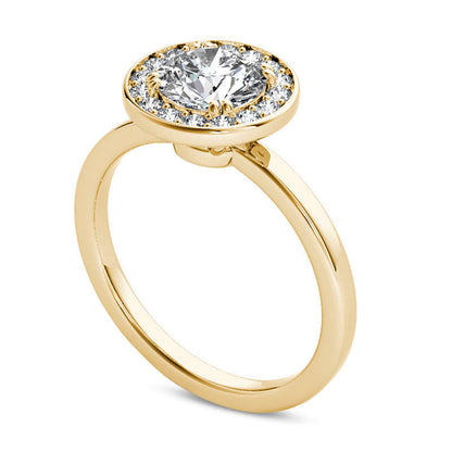 1.0 CT. T.W. Natural Diamond Frame Engagement Ring in Solid 14K Gold