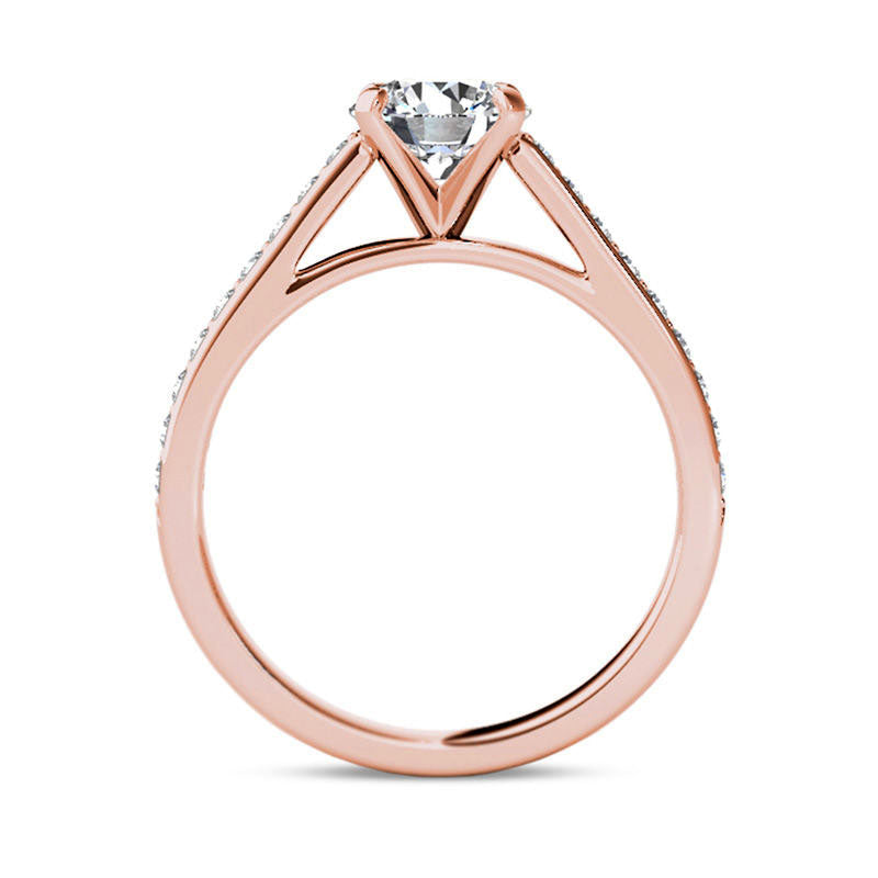 1.0 CT. T.W. Natural Diamond Engagement Ring in Solid 14K Rose Gold
