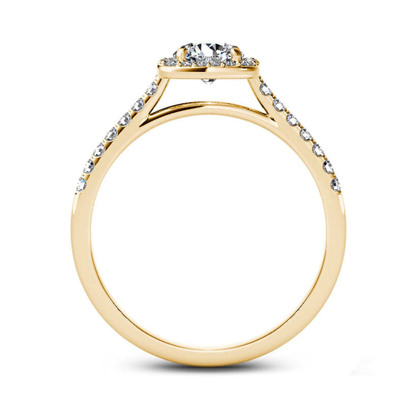 1.0 CT. T.W. Natural Diamond Cushion Frame Engagement Ring in Solid 14K Gold