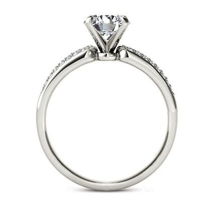 1.20 CT. T.W. Natural Diamond Triple Row Engagement Ring in Solid 14K White Gold