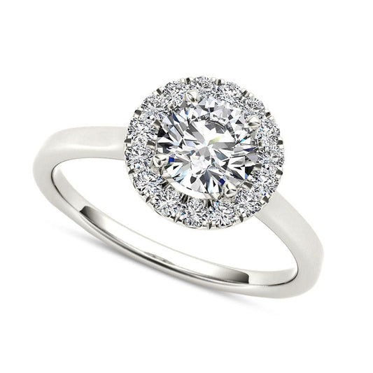1.20 CT. T.W. Natural Diamond Frame Engagement Ring in Solid 14K White Gold
