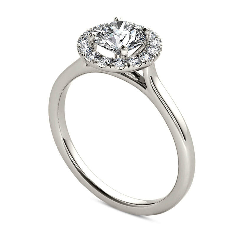 1.20 CT. T.W. Natural Diamond Frame Engagement Ring in Solid 14K White Gold