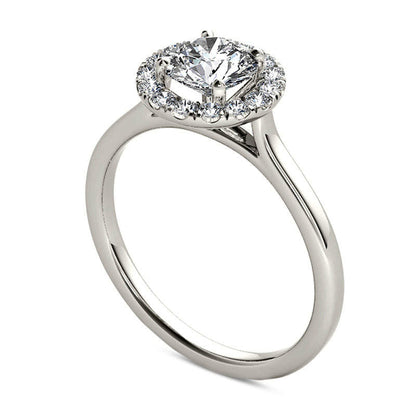 1.20 CT. T.W. Natural Diamond Frame Engagement Ring in Solid 14K White Gold