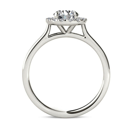 1.20 CT. T.W. Natural Diamond Frame Engagement Ring in Solid 14K White Gold