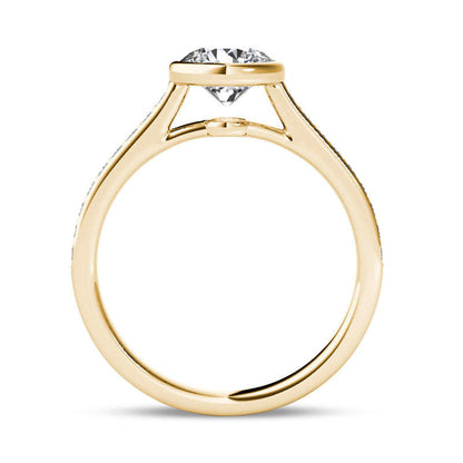 1.20 CT. T.W. Natural Diamond Bezel-Set Engagement Ring in Solid 14K Gold