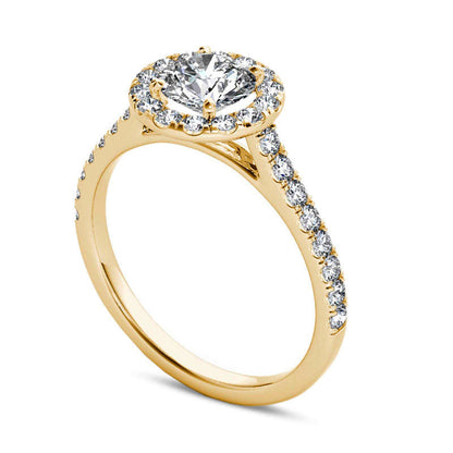 1.20 CT. T.W. Natural Diamond Frame Engagement Ring in Solid 14K Gold