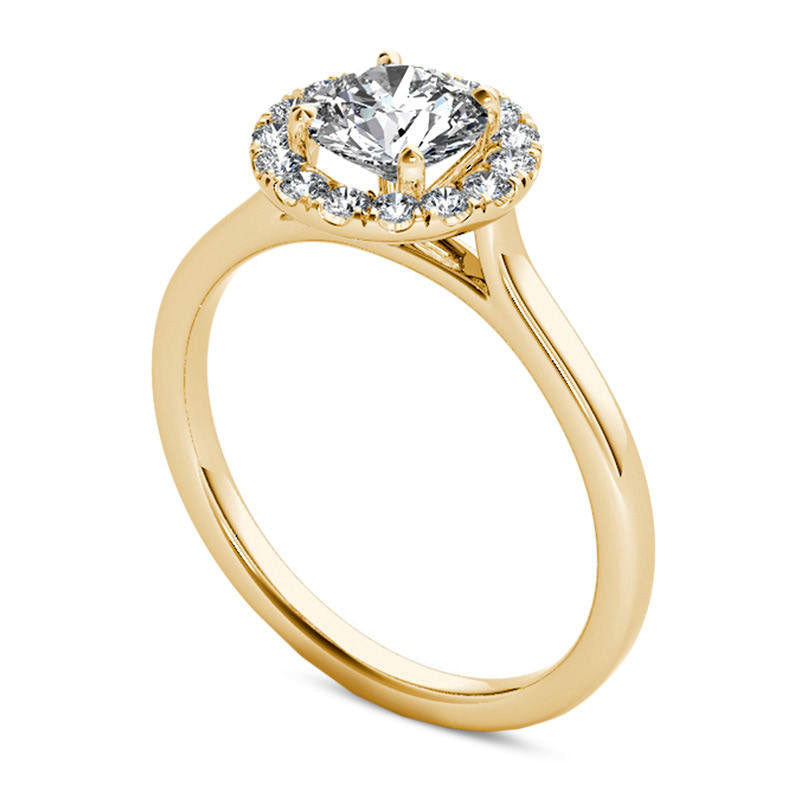 1.20 CT. T.W. Natural Diamond Frame Engagement Ring in Solid 14K Gold