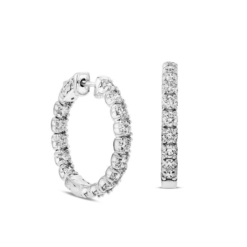 3 CT. T.W. Diamond Inside-Out Hoop Earrings in 14K White Gold (J/I1)