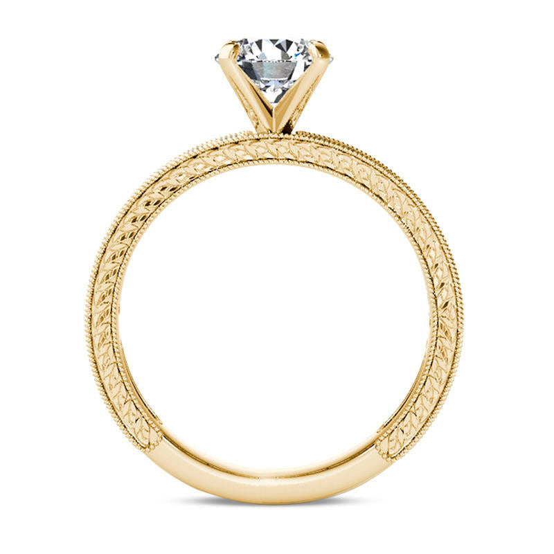 1.5 CT. T.W. Natural Diamond Antique Vintage-Style Engagement Ring in Solid 14K Gold