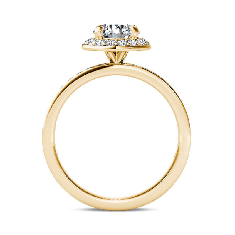 1.5 CT. T.W. Natural Diamond Frame Engagement Ring in Solid 14K Gold
