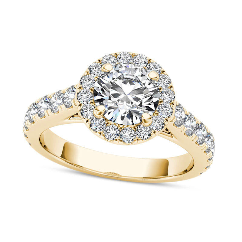 1.5 CT. T.W. Natural Diamond Frame Engagement Ring in Solid 14K Gold