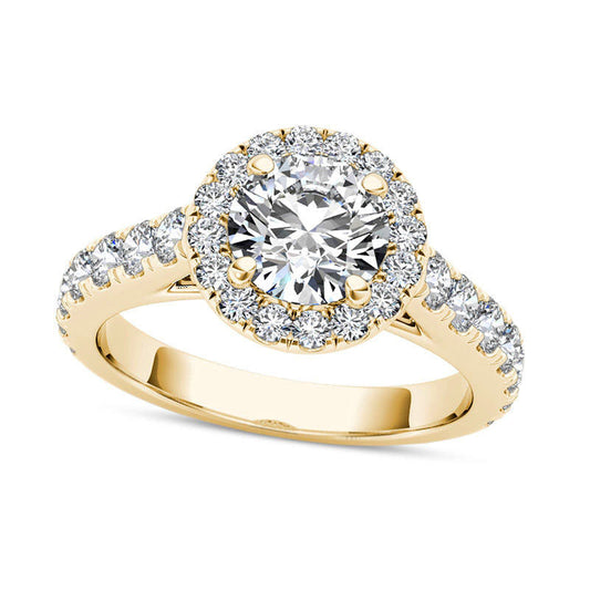 1.5 CT. T.W. Natural Diamond Frame Engagement Ring in Solid 14K Gold