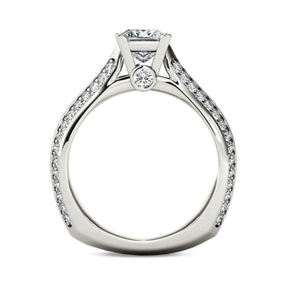 1.75 CT. T.W. Princess-Cut Natural Diamond Engagement Ring in Solid 14K White Gold