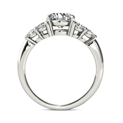 2.0 CT. T.W. Natural Diamond Tri-Sides Engagement Ring in Solid 14K White Gold