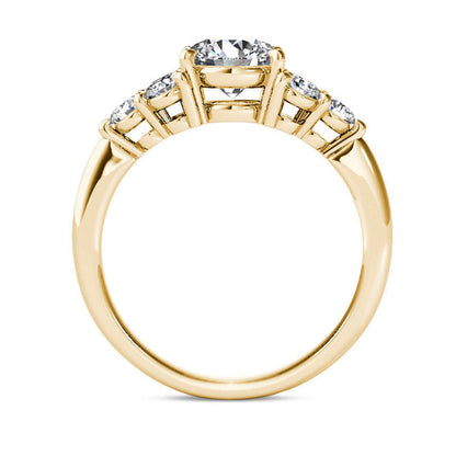 2.0 CT. T.W. Natural Diamond Tri-Sides Engagement Ring in Solid 14K Gold