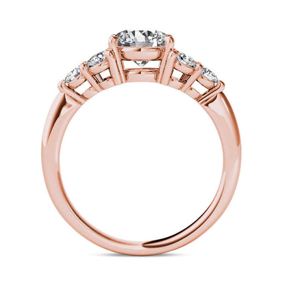 2.0 CT. T.W. Natural Diamond Tri-Sides Engagement Ring in Solid 14K Rose Gold