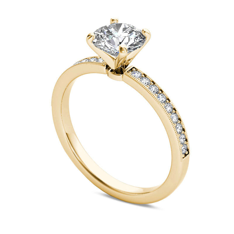 1.0 CT. T.W. Natural Diamond Antique Vintage-Style Engagement Ring in Solid 14K Gold
