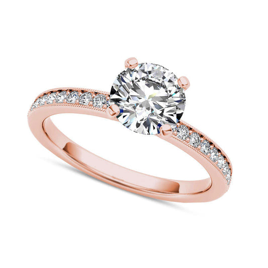 1.0 CT. T.W. Natural Diamond Engagement Ring in Solid 14K Rose Gold