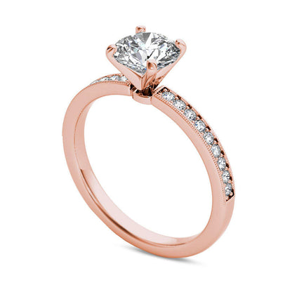 1.0 CT. T.W. Natural Diamond Engagement Ring in Solid 14K Rose Gold