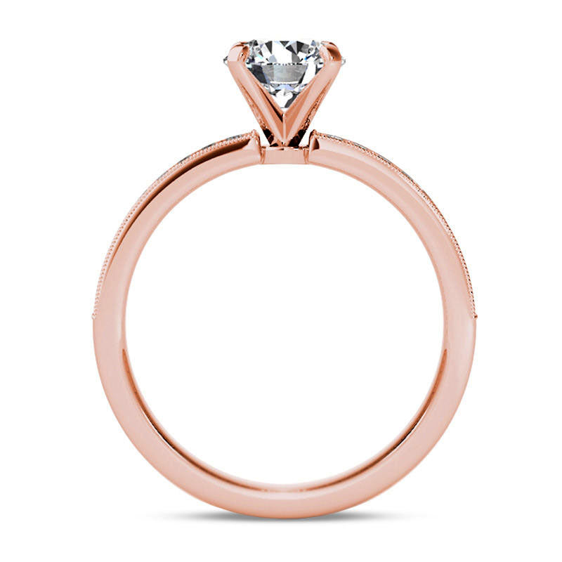 1.0 CT. T.W. Natural Diamond Engagement Ring in Solid 14K Rose Gold