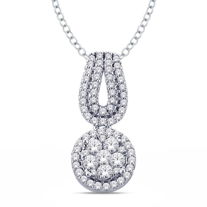 0.33 CT. T.W. Composite Natural Diamond Frame Loop Pendant in 10K White Gold