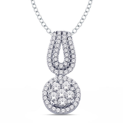 0.33 CT. T.W. Composite Natural Diamond Frame Loop Pendant in 10K White Gold