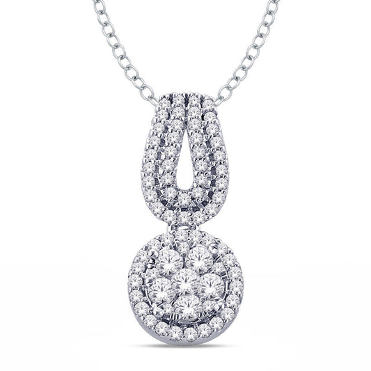 0.33 CT. T.W. Composite Natural Diamond Frame Loop Pendant in 10K White Gold