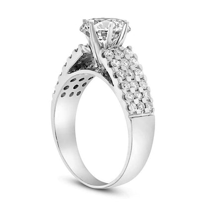 1.5 CT. T.W. Natural Diamond Multi-Row Engagement Ring in Solid 14K White Gold (I/SI2)