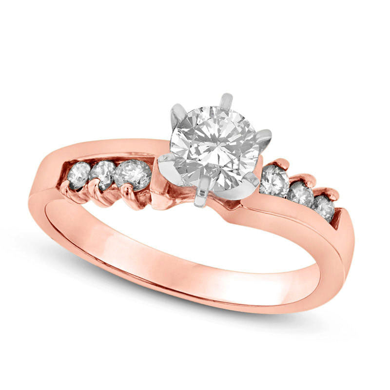 0.75 CT. T.W. Natural Diamond Engagement Ring in Solid 14K Rose Gold (I/SI2)