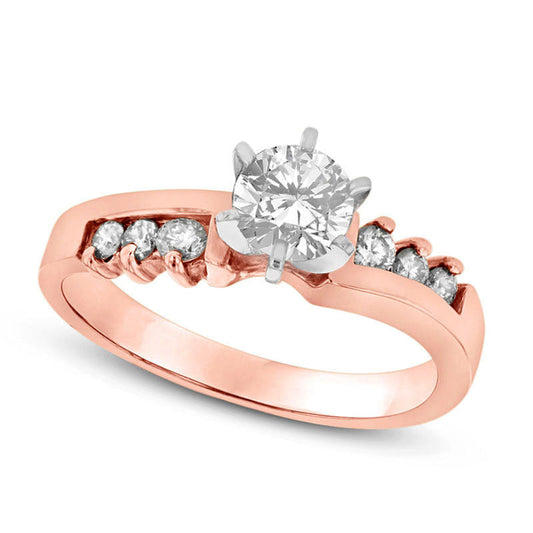 0.75 CT. T.W. Natural Diamond Engagement Ring in Solid 14K Rose Gold (I/SI2)