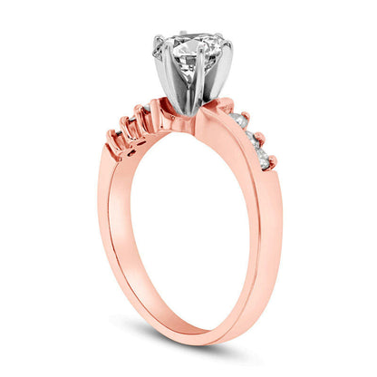 0.75 CT. T.W. Natural Diamond Engagement Ring in Solid 14K Rose Gold (I/SI2)