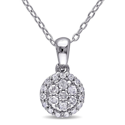 0.25 CT. T.W. Composite Natural Diamond Frame Pendant in Sterling Silver