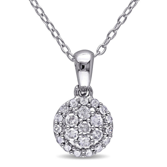 0.25 CT. T.W. Composite Natural Diamond Frame Pendant in Sterling Silver