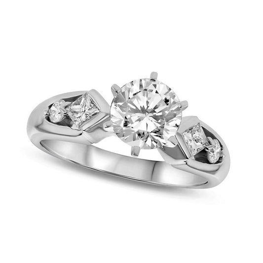 1.0 CT. T.W. Natural Diamond Engagement Ring in Solid 14K White Gold