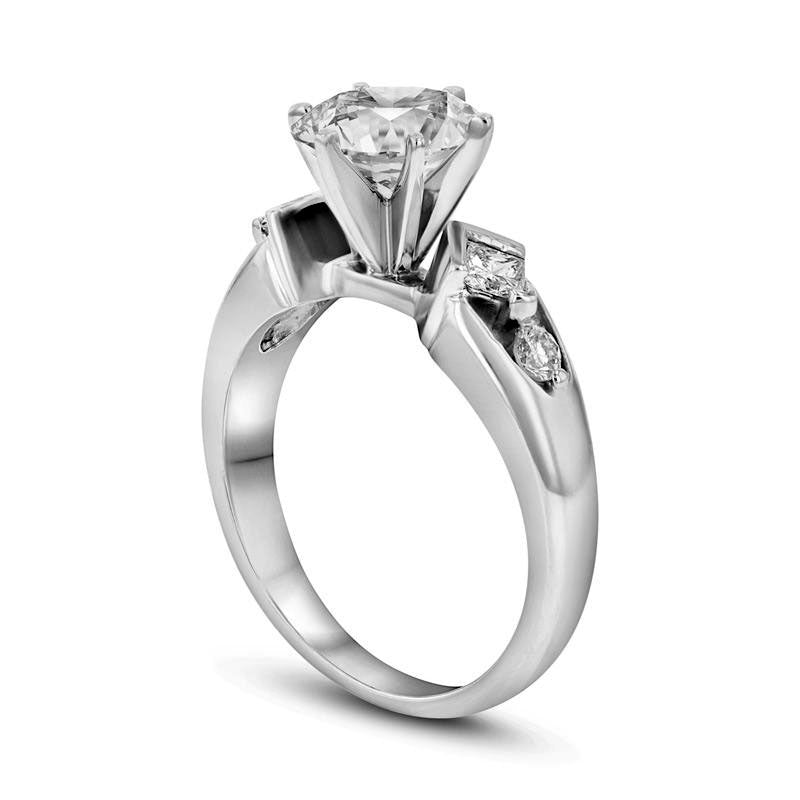 1.0 CT. T.W. Natural Diamond Engagement Ring in Solid 14K White Gold