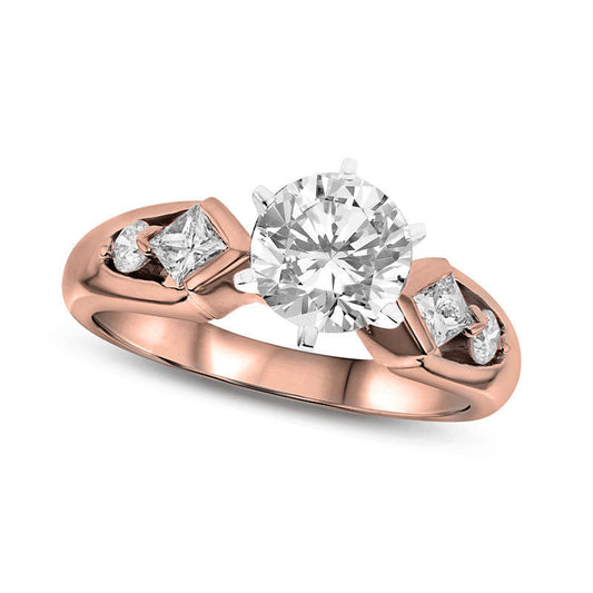 1.0 CT. T.W. Natural Diamond Engagement Ring in Solid 14K Rose Gold