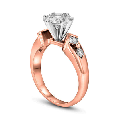 1.0 CT. T.W. Natural Diamond Engagement Ring in Solid 14K Rose Gold