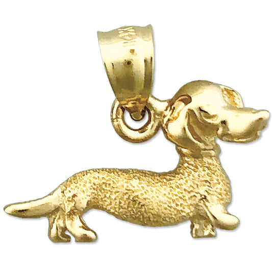 14K Gold Dachshund Dog Charm