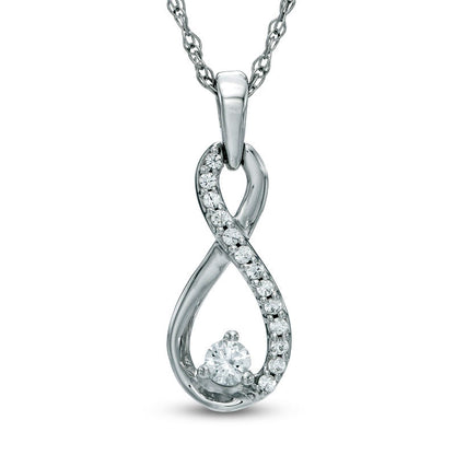 0.17 CT. T.W. Natural Diamond Infinity Pendant in 10K White Gold