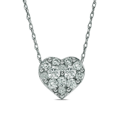 0.38 CT. T.W. Composite Natural Diamond Heart Pendant in 10K White Gold
