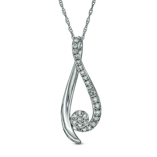 0.17 CT. T.W. Composite Natural Diamond Pendant in 10K White Gold